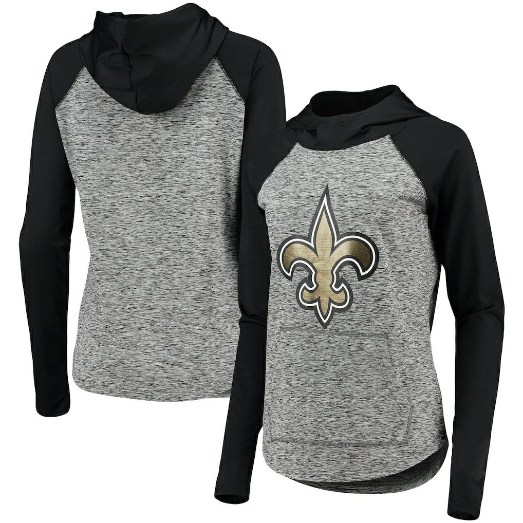 New Orleans Saints G-III 4Her by Carl Banks Women's Championship Ring Pullover Hoodie - Heathered Gray/Black Hoodies