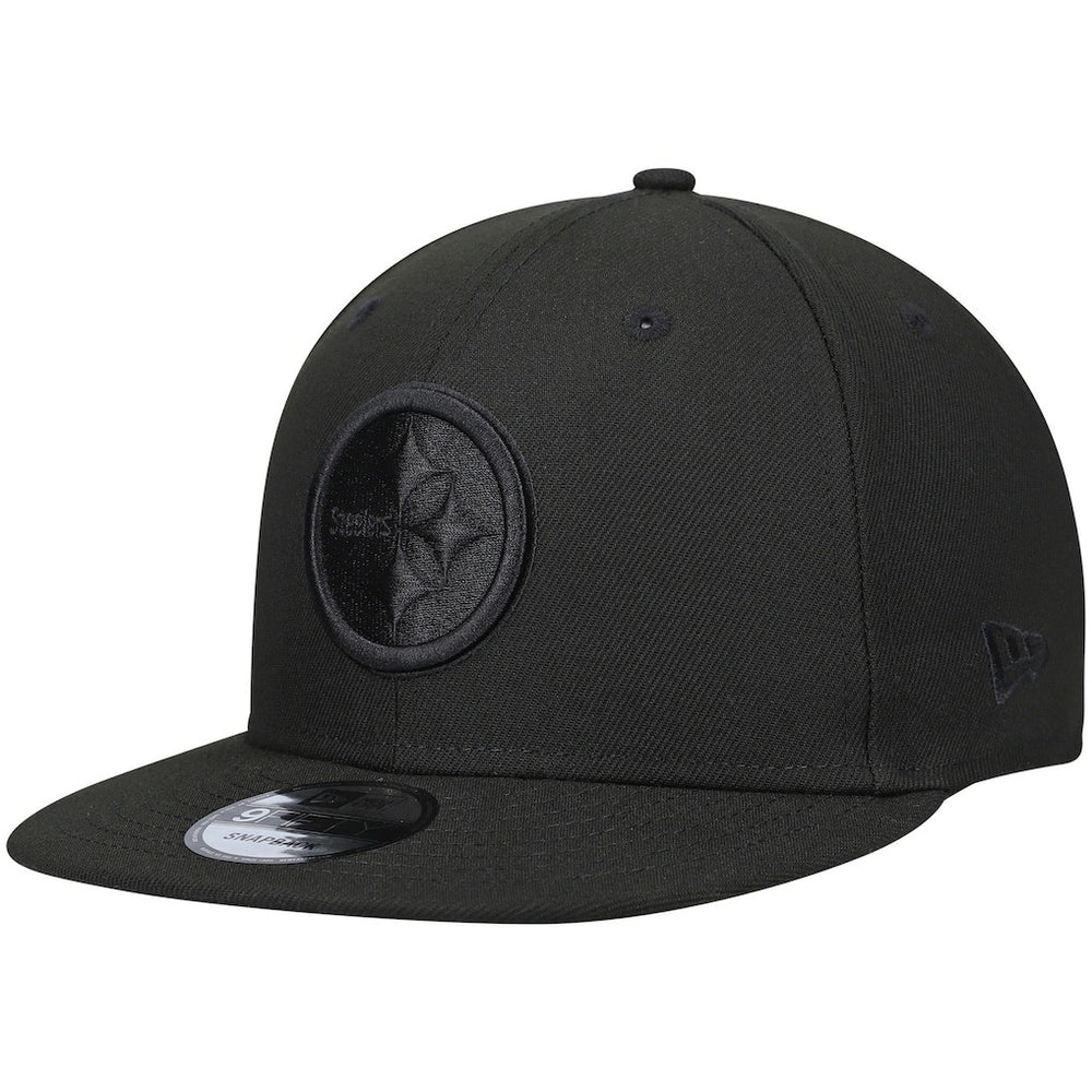 Pittsburgh Steelers New Era Black On Black 9FIFTY Adjustable Hat - Black Hats