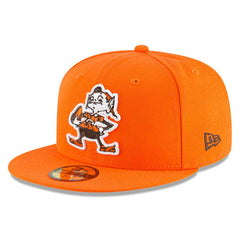 Cleveland Browns New Era Omaha Brownie The Elf Throwback 59FIFTY Fitted Hat - Orange Hats