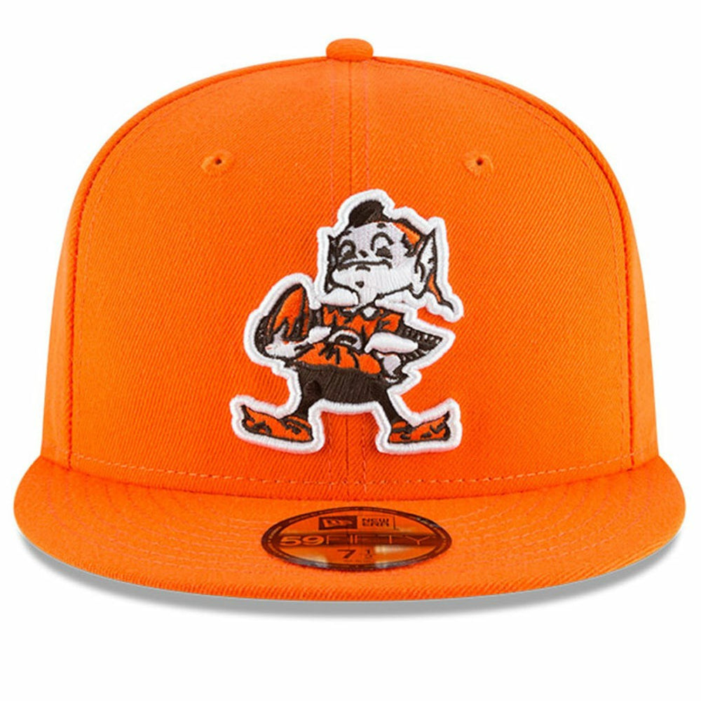 Cleveland Browns New Era Omaha Brownie The Elf Throwback 59FIFTY Fitted Hat - Orange Hats