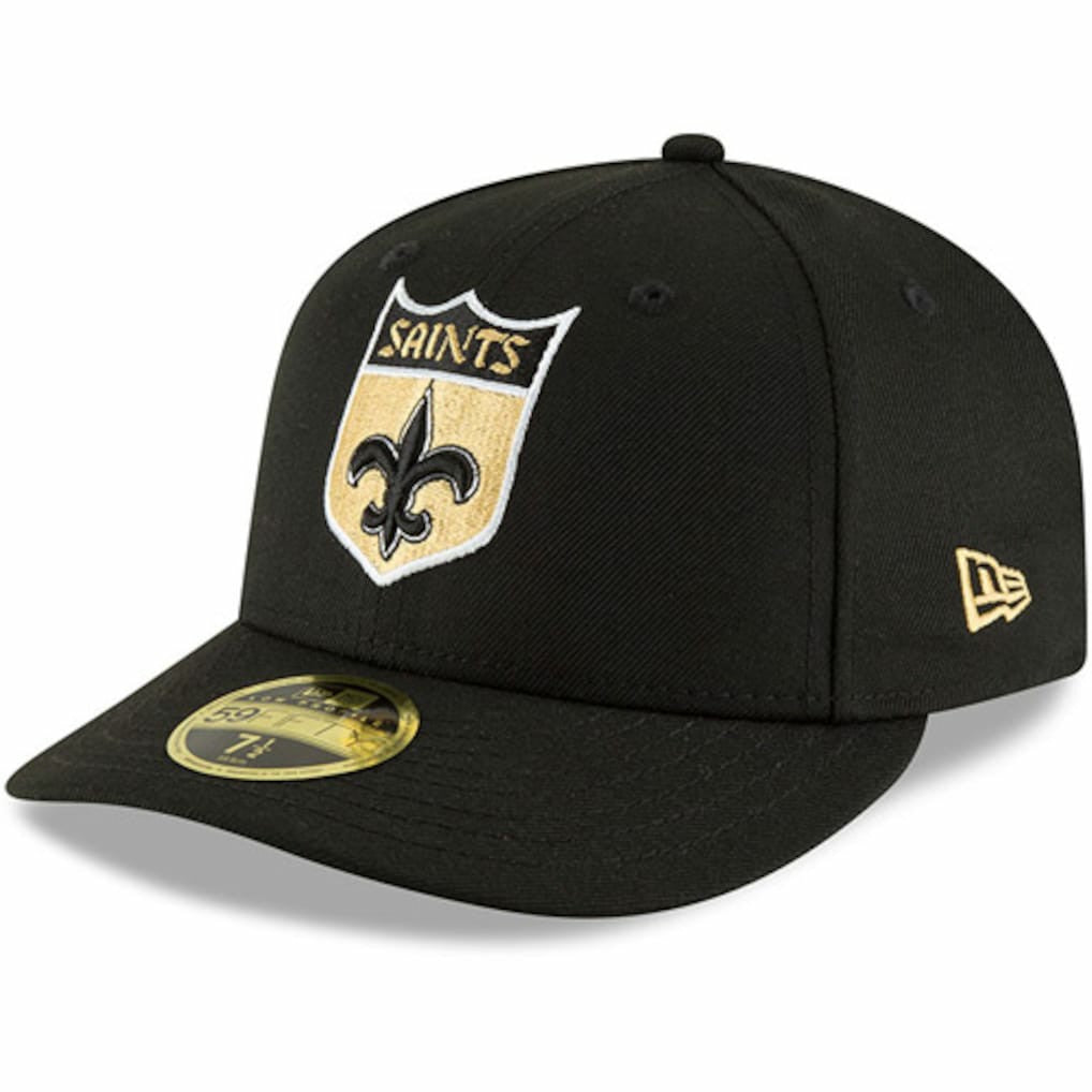 New Orleans Saints New Era Omaha Throwback Low Profile 59FIFTY Fitted Hat - Black Hats