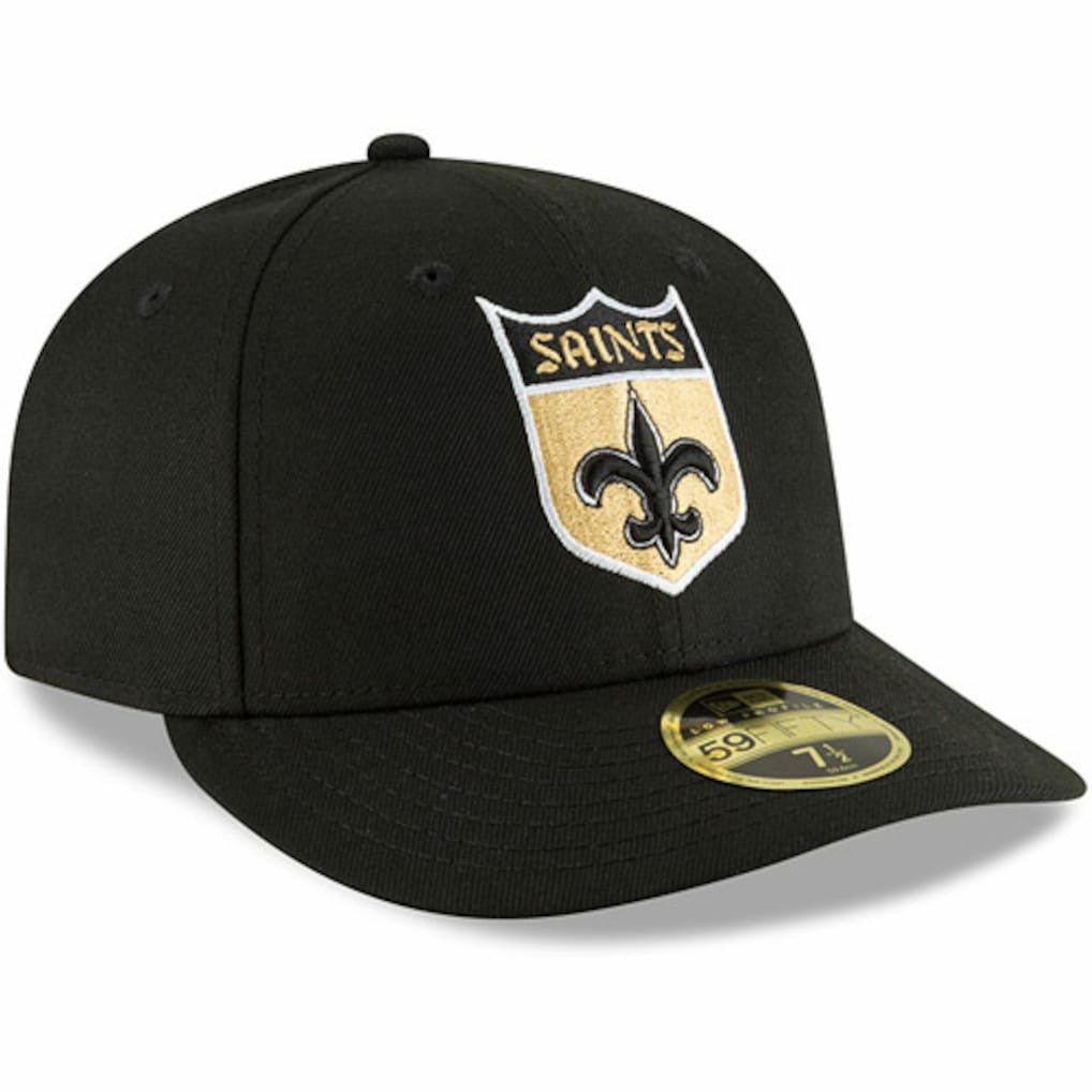 New Orleans Saints New Era Omaha Throwback Low Profile 59FIFTY Fitted Hat - Black Hats