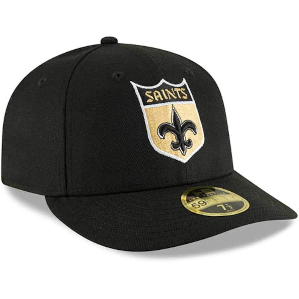 New Orleans Saints New Era Omaha Throwback Low Profile 59FIFTY Fitted Hat - Black Hats