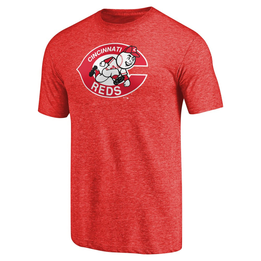 Cincinnati Reds Cooperstown Collection Forbes Tri-Blend T-Shirt - Heathered Red T-shirts