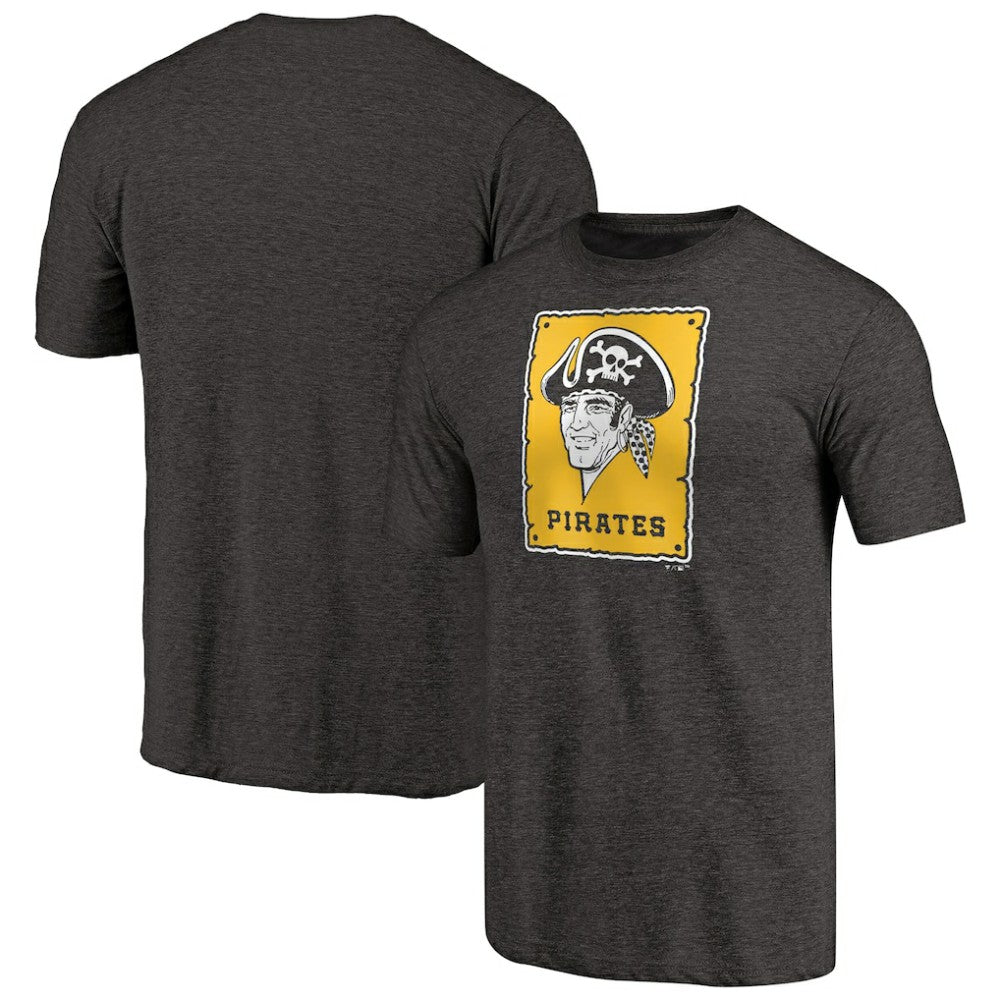 Pittsburgh Pirates Cooperstown Collection Forbes Tri-Blend T-Shirt - Heathered Black T-shirts