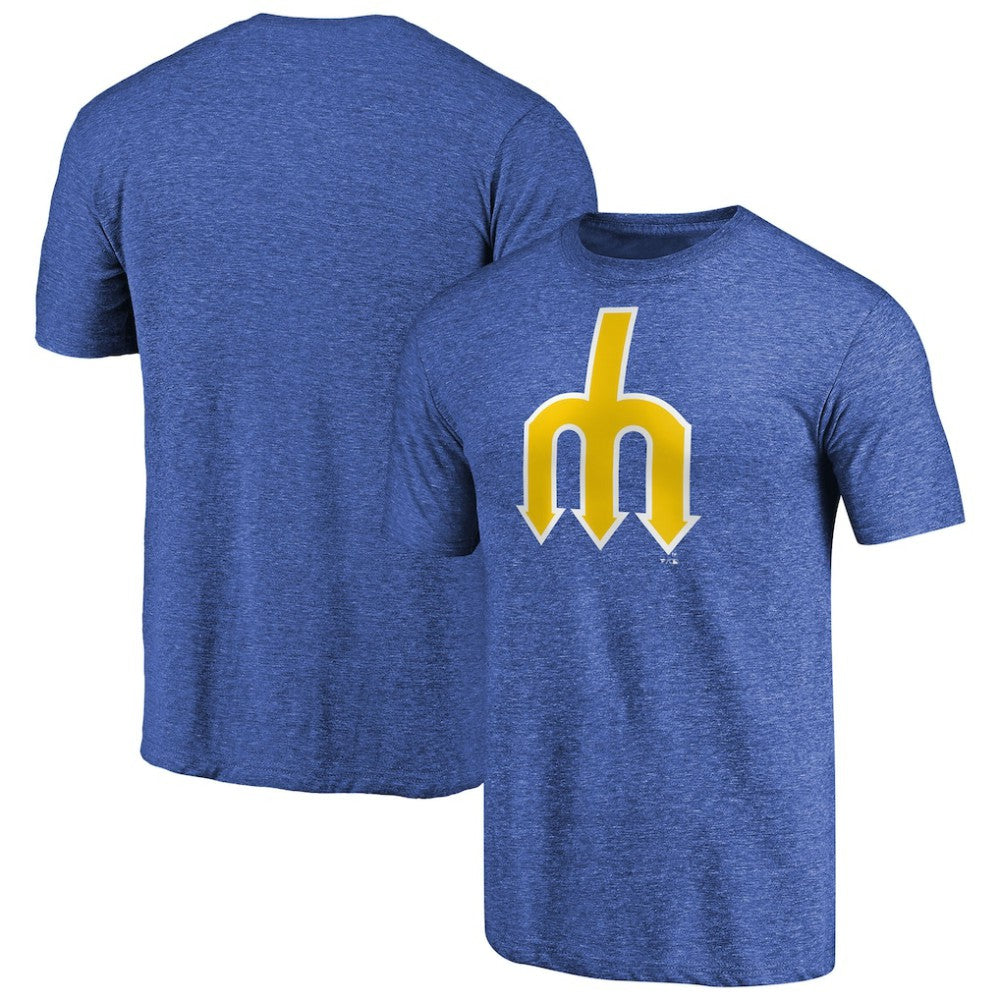 Seattle Mariners Cooperstown Collection Forbes Tri-Blend T-Shirt - Heathered Royal T-shirts