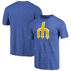 Seattle Mariners Cooperstown Collection Forbes Tri-Blend T-Shirt - Heathered Royal T-shirts