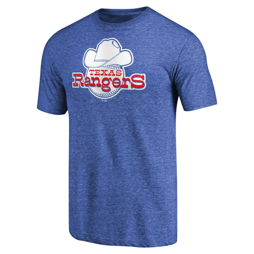 Texas Rangers Cooperstown Collection Forbes Tri-Blend T-Shirt - Heathered Royal T-shirts