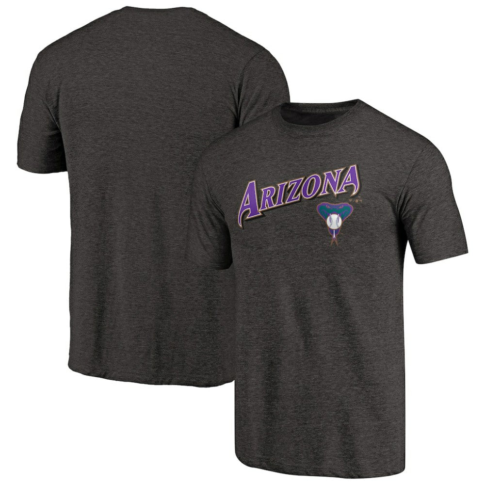 Arizona Diamondbacks Vintage Cooperstown Collection Wahconah Tri-Blend T-Shirt - Heathered Black T-shirts