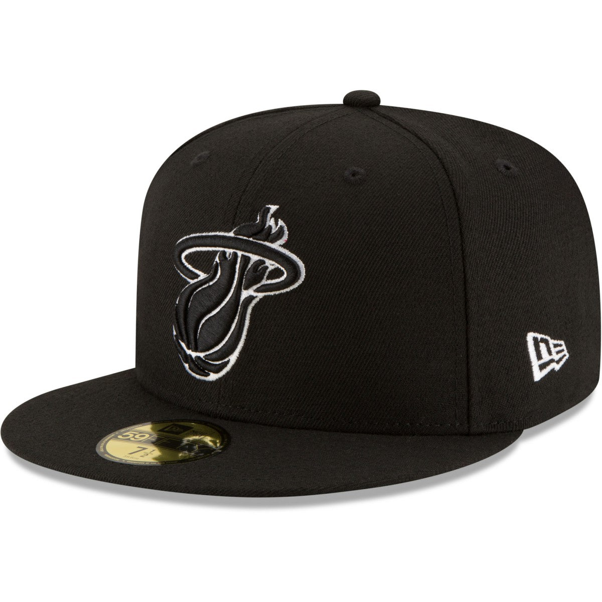 Miami Heat Black & White Logo 59FIFTY Fitted Hat Black - New Era outlet