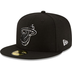 Miami Heat Black & White Logo 59FIFTY Fitted Hat Black - New Era outlet