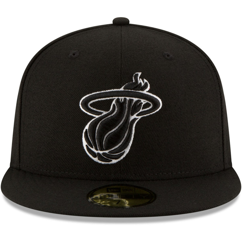 Miami Heat Black & White Logo 59FIFTY Fitted Hat Black - New Era outlet