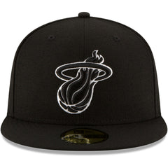 Miami Heat Black & White Logo 59FIFTY Fitted Hat Black - New Era outlet