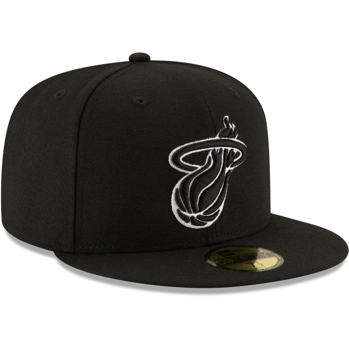 Miami Heat Black & White Logo 59FIFTY Fitted Hat Black - New Era outlet