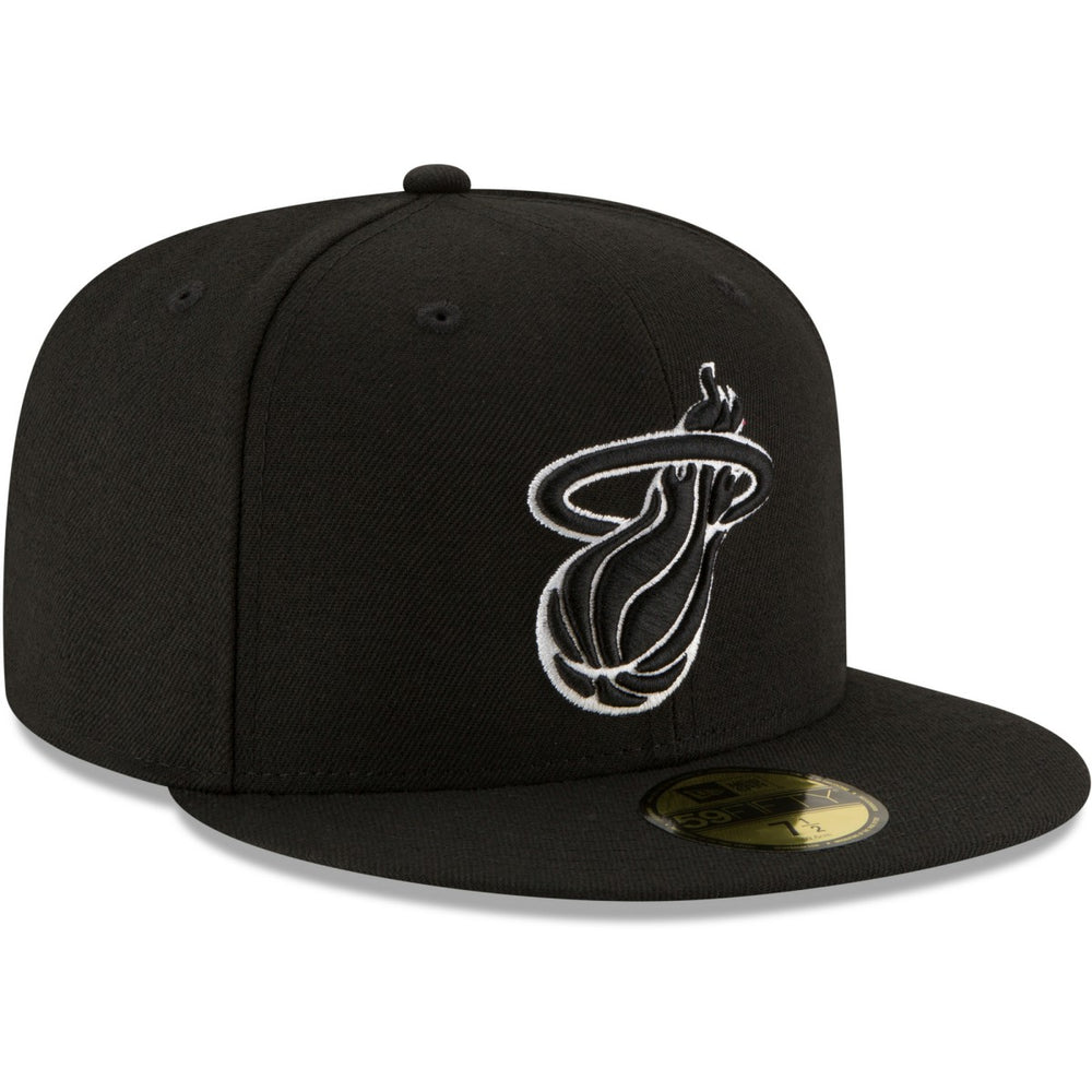 Miami Heat Black & White Logo 59FIFTY Fitted Hat Black - New Era outlet