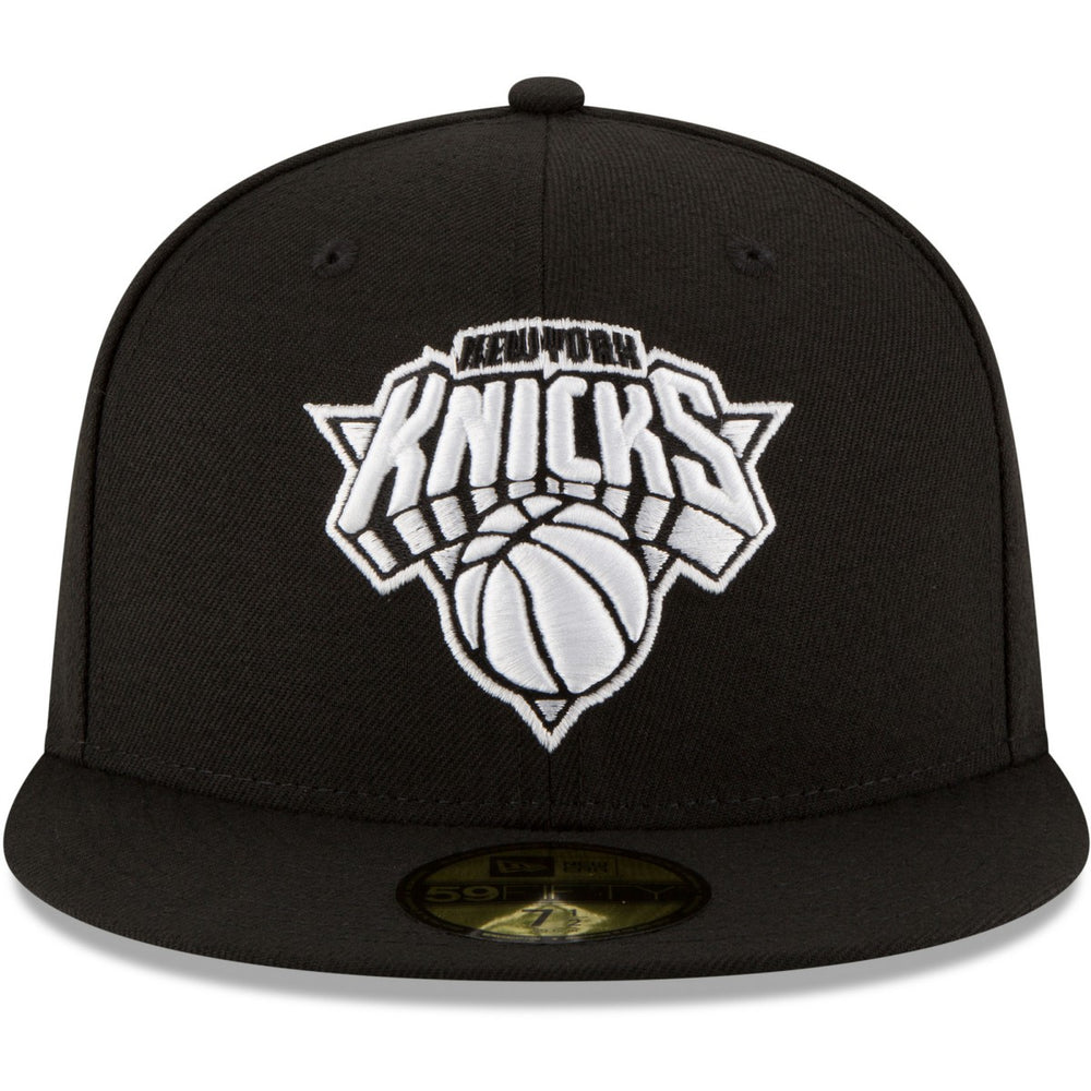 New York Knicks Black & White Logo 59FIFTY Fitted Hat Black - New Era