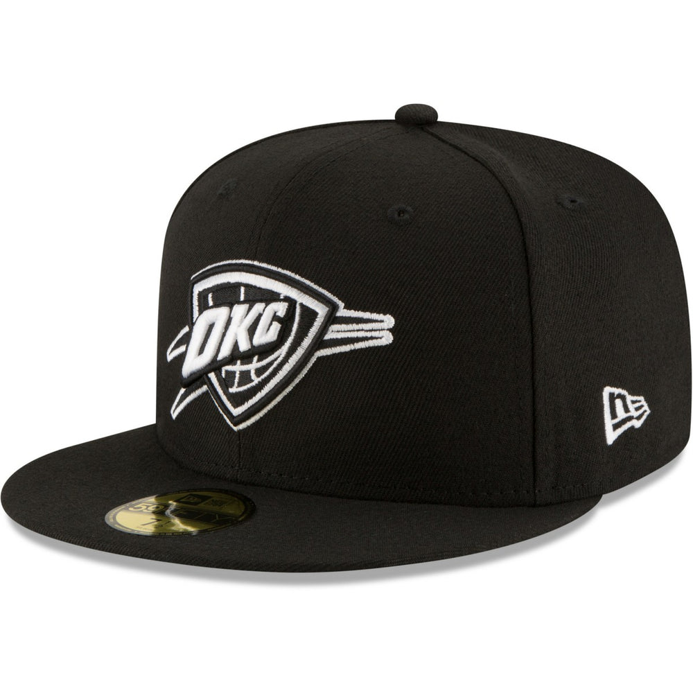 Oklahoma City Thunder Black & White Logo 59FIFTY Fitted Hat Black - New Era
