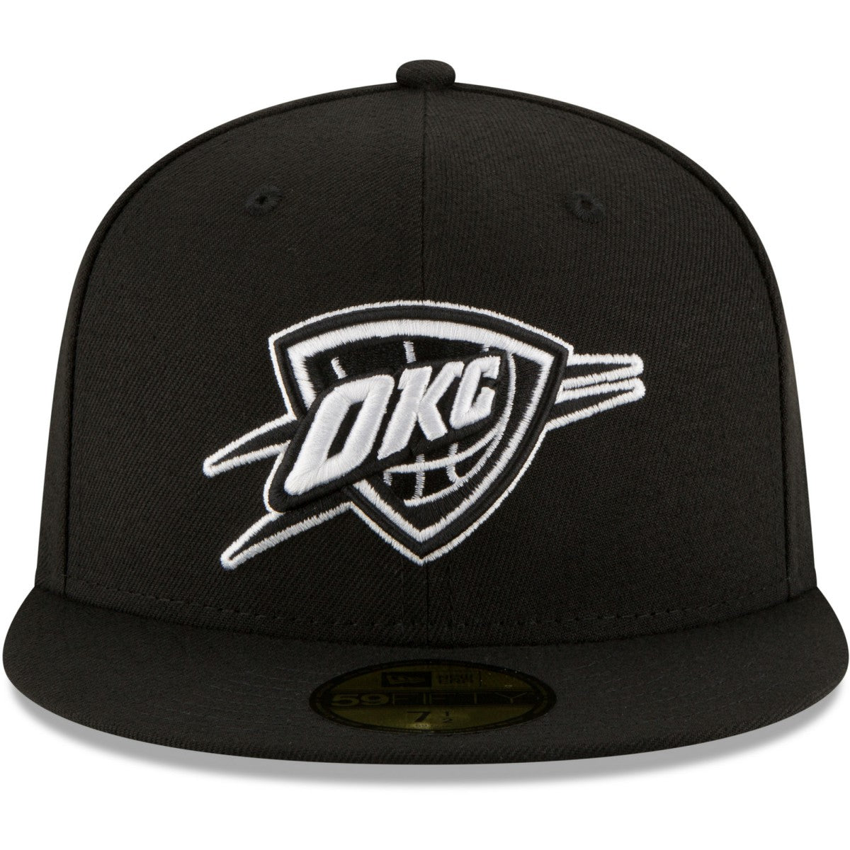 Oklahoma City Thunder Black & White Logo 59FIFTY Fitted Hat Black - New Era