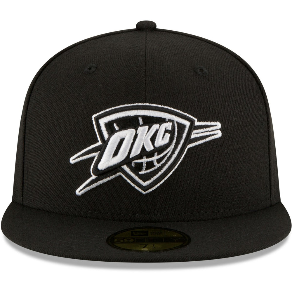 Oklahoma City Thunder Black & White Logo 59FIFTY Fitted Hat Black - New Era