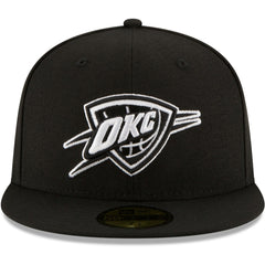 Oklahoma City Thunder Black & White Logo 59FIFTY Fitted Hat Black - New Era
