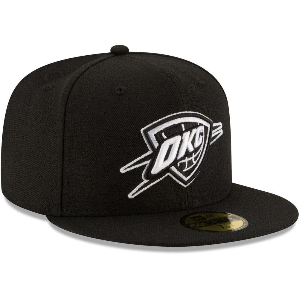 Oklahoma City Thunder Black & White Logo 59FIFTY Fitted Hat Black - New Era