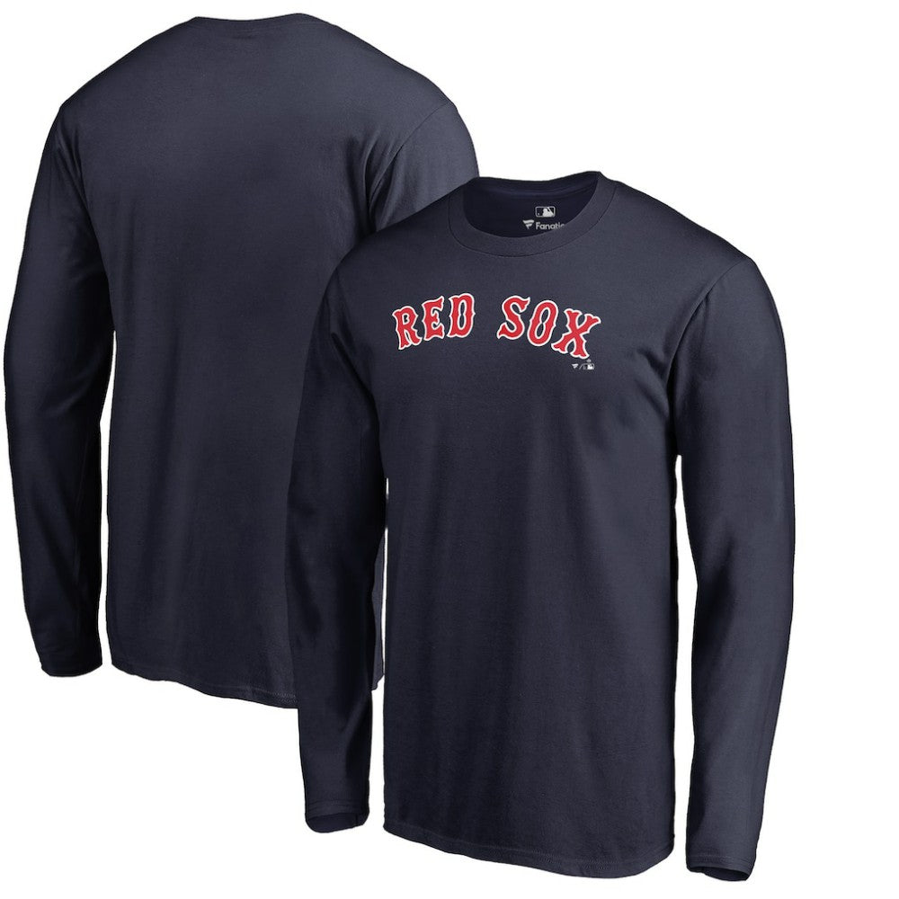 Boston Red Sox Team Wordmark Long Sleeve T-Shirt - Navy T-shirts
