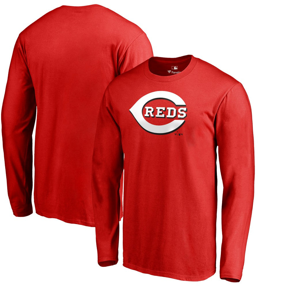 Cincinnati Reds Team Wordmark Long Sleeve T-Shirt - Red T-shirts