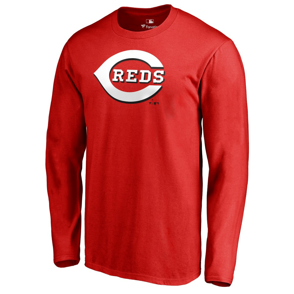 Cincinnati Reds Team Wordmark Long Sleeve T-Shirt - Red T-shirts