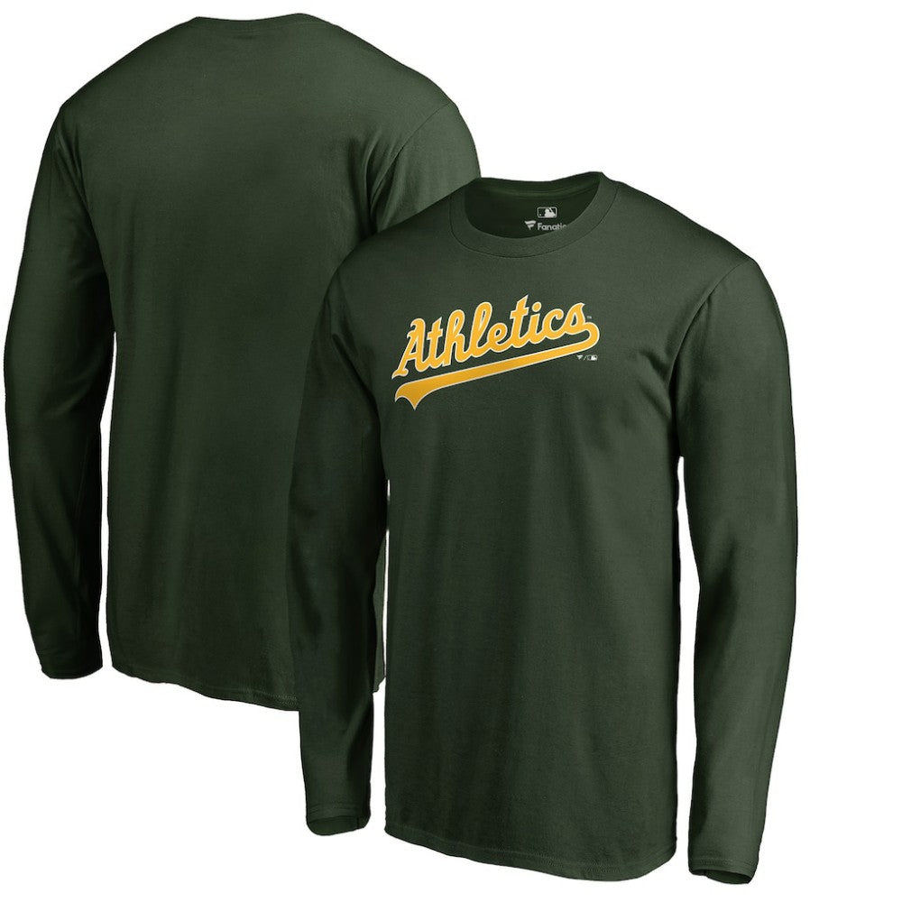 Athletics Team Wordmark Long Sleeve T-Shirt - Green T-shirts