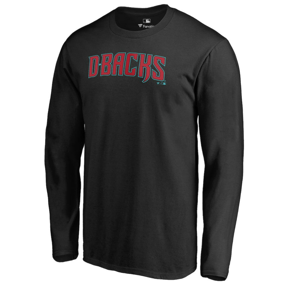 Arizona Diamondbacks Team Wordmark Long Sleeve T-Shirt - Black T-shirts