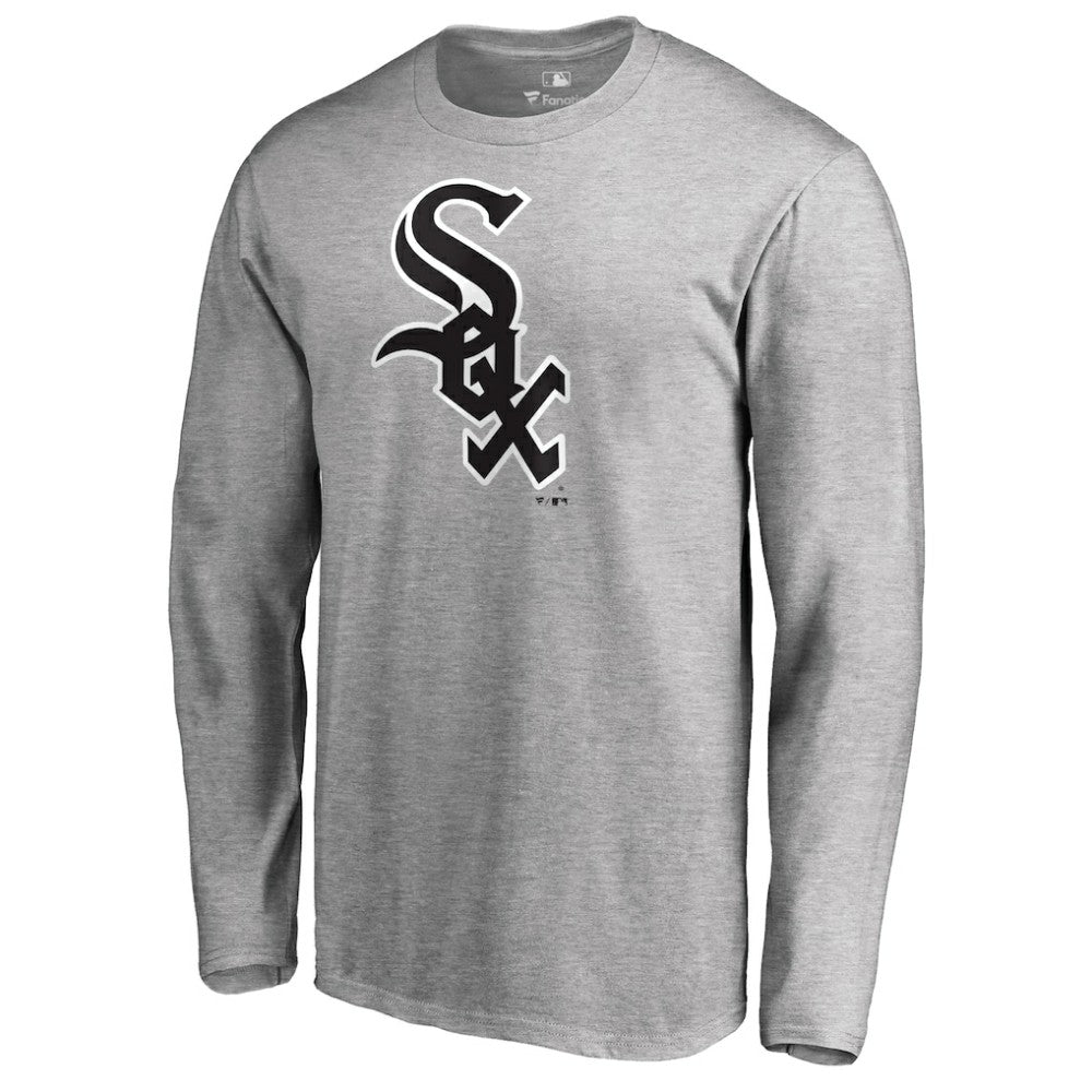 Chicago White Sox Team Wordmark Long Sleeve T-Shirt - Heathered Gray T-shirts