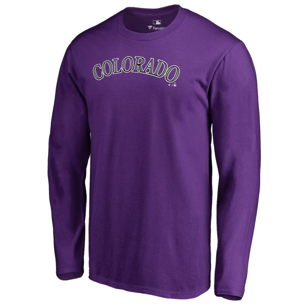 Colorado Rockies Team Wordmark Long Sleeve T-Shirt - Purple T-shirts