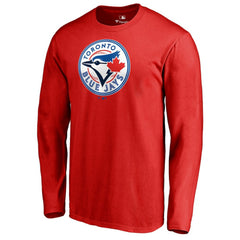 Toronto Blue Jays Team Wordmark Long Sleeve T-Shirt - Red T-shirts