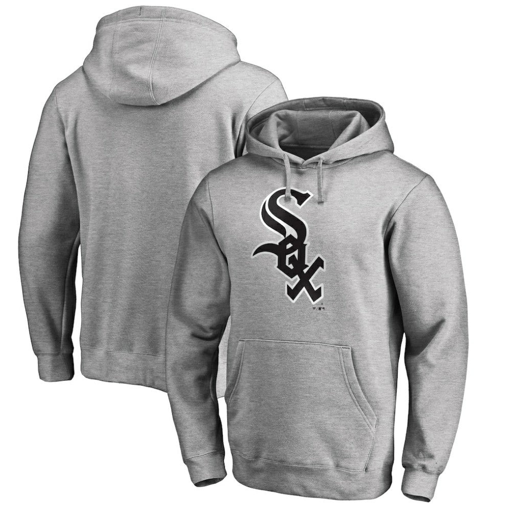 Chicago White Sox Official Wordmark Fitted Pullover Hoodie - Heather Gray Hoodies