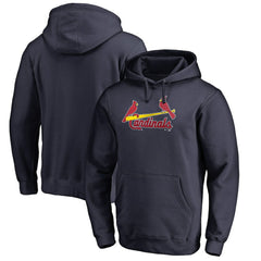 St. Louis Cardinals Official Wordmark Fitted Pullover Hoodie - Navy Hoodies