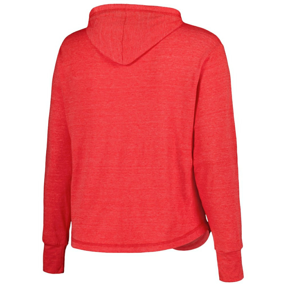 Washington Nationals Soft as a Grape Women's Plus Size Full-Zip Lightweight Hoodie Top - Red Hoodies