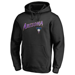 Arizona Diamondbacks Vintage Cooperstown Collection Wahconah Fitted Pullover Hoodie - Black Hoodies