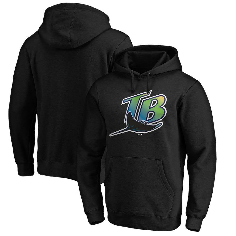 Tampa Bay Rays Vintage Cooperstown Collection Wahconah Fitted Pullover Hoodie - Black Hoodies