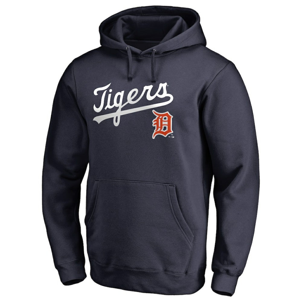 Detroit Tigers Vintage Cooperstown Collection Wahconah Fitted Pullover Hoodie - Navy Hoodies