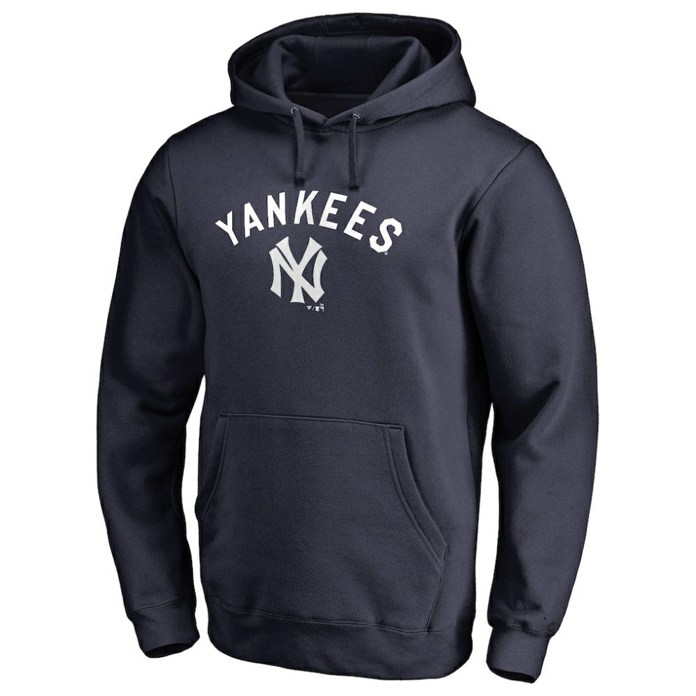 New York Yankees Vintage Cooperstown Collection Wahconah Fitted Pullover Hoodie - Navy Hoodies