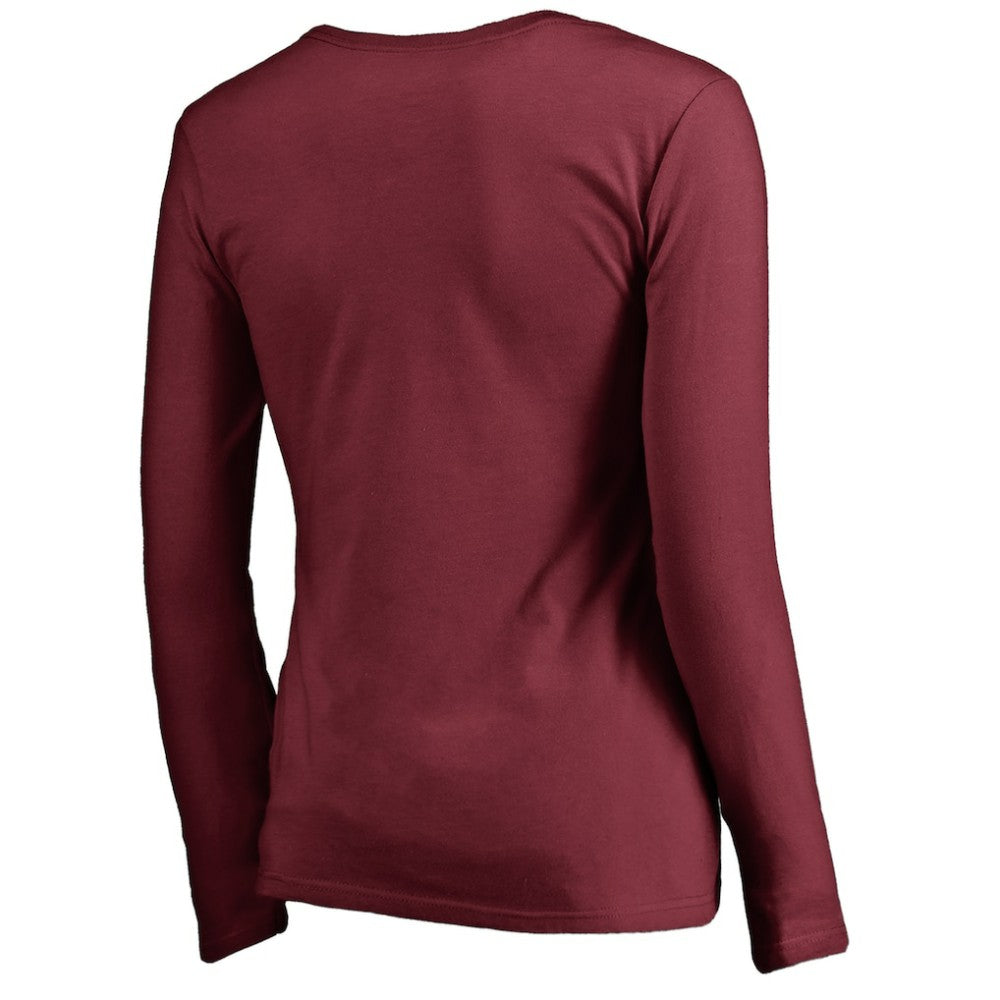 Philadelphia Phillies Women's Cooperstown Collection Slider Long Sleeve V-Neck T-Shirt - Maroon T-shirts