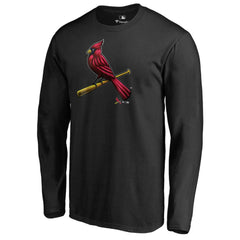 St. Louis Cardinals Midnight Mascot Long Sleeve T-Shirt - Black T-shirts