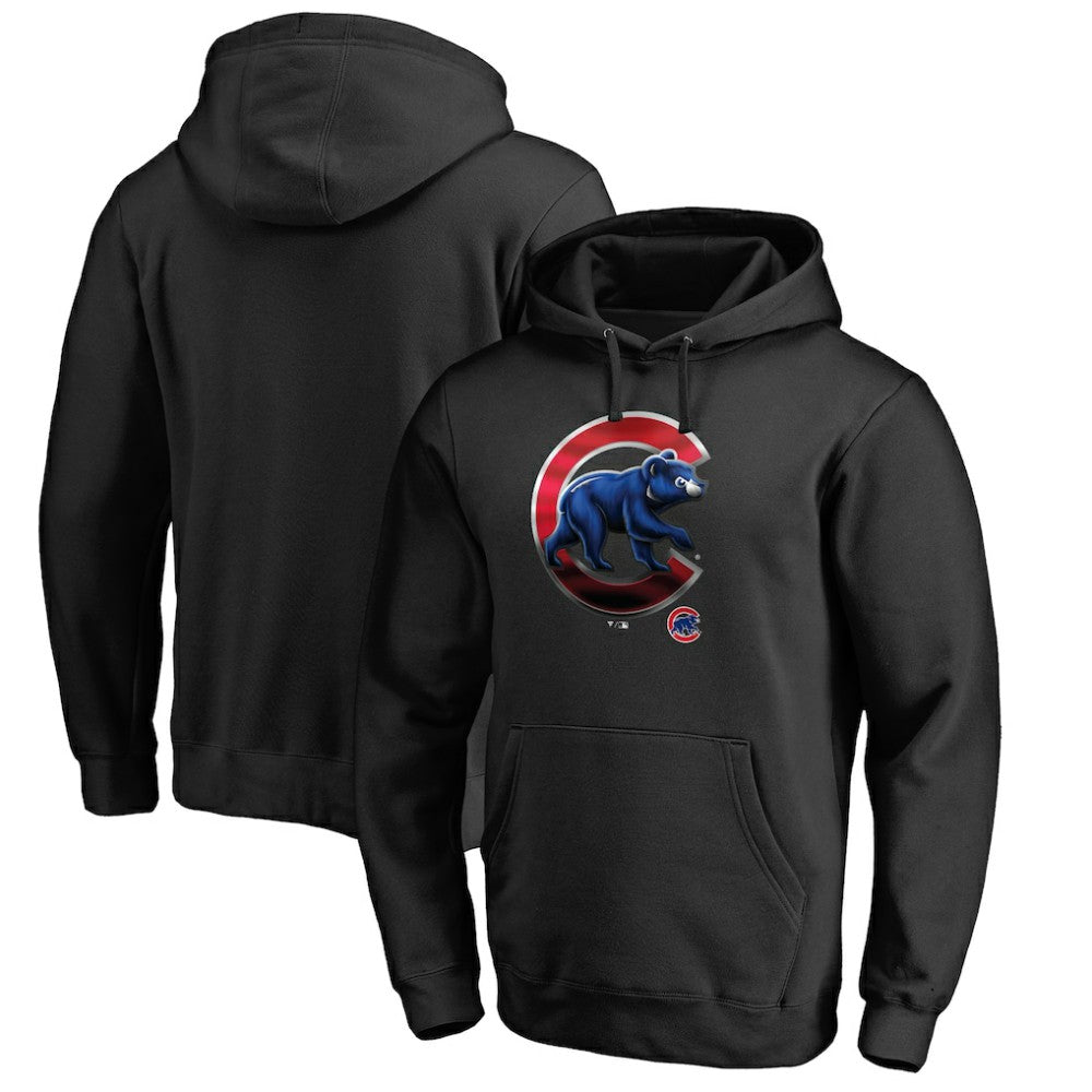 Chicago Cubs Midnight Mascot Pullover Hoodie - Black Hoodies