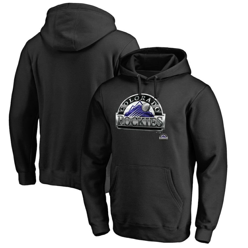 Colorado Rockies Midnight Mascot Pullover Hoodie - Black Hoodies