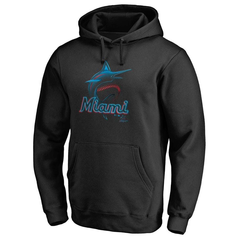 Miami Marlins Midnight Mascot Pullover Hoodie - Black Hoodies
