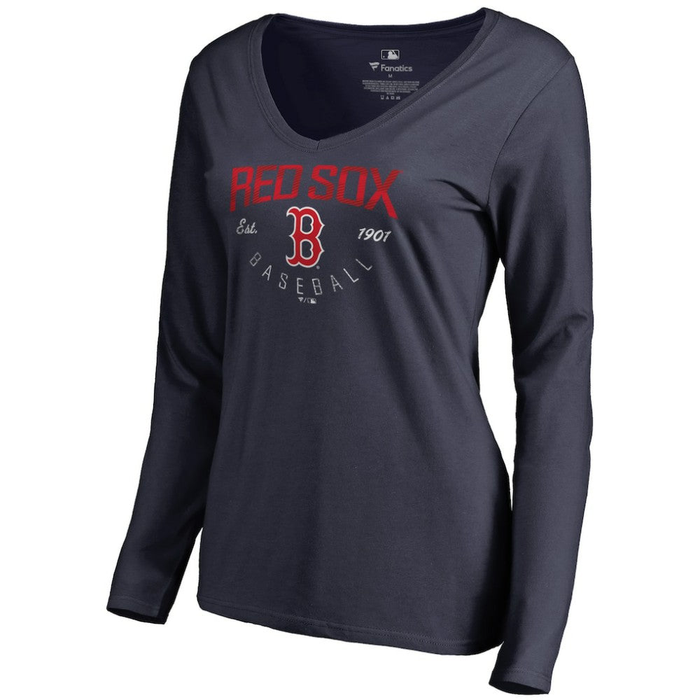Boston Red Sox Women's Live For It Long Sleeve T-Shirt - Navy T-shirts