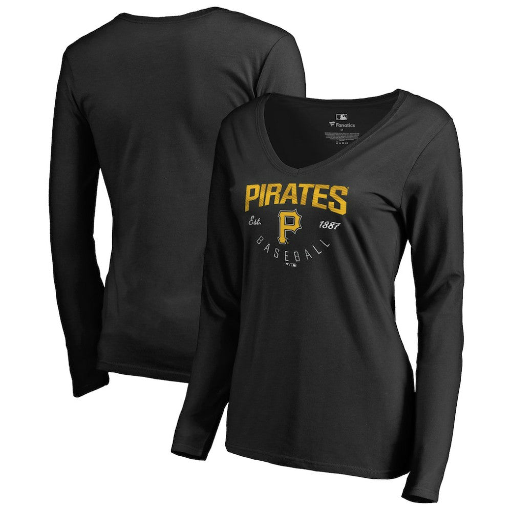 Pittsburgh Pirates Women's Live For It Long Sleeve T-Shirt - Black T-shirts