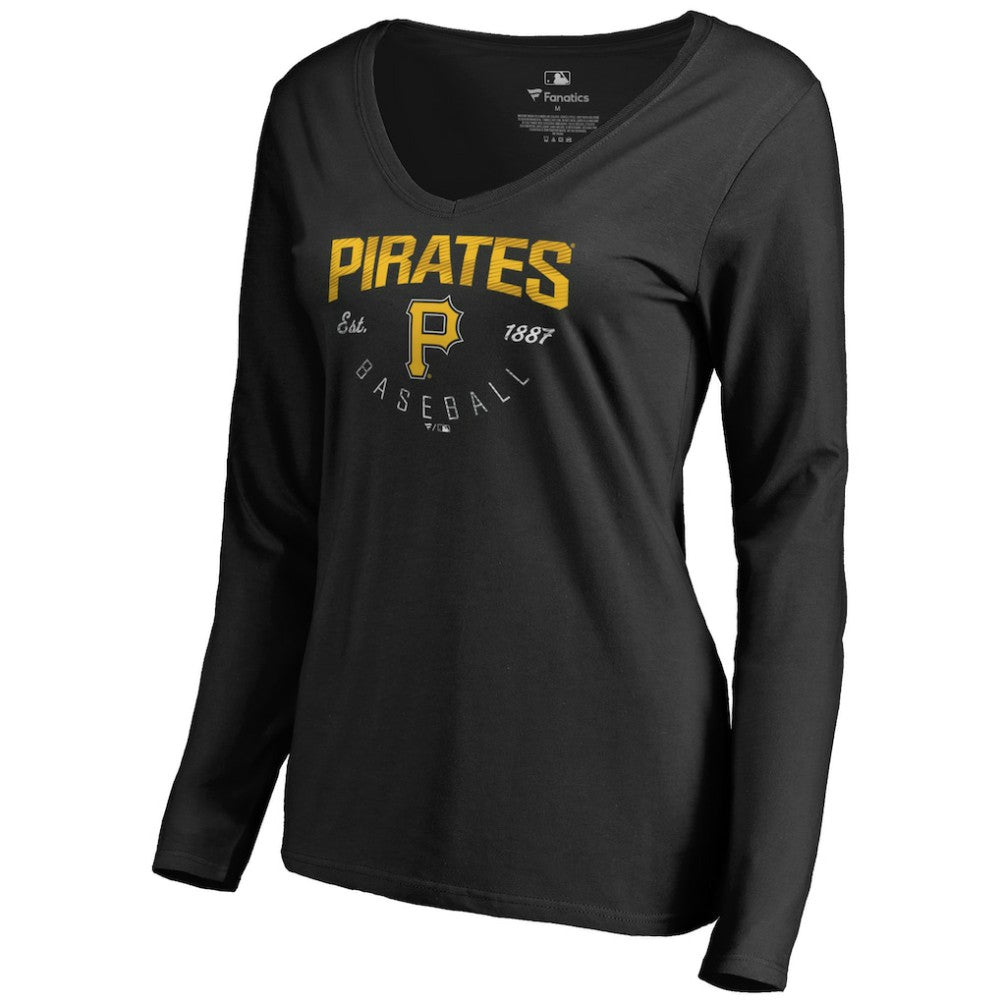Pittsburgh Pirates Women's Live For It Long Sleeve T-Shirt - Black T-shirts