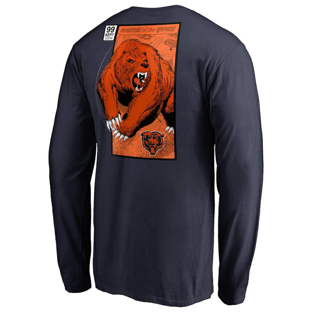 Chicago Bears Midway Monster Long Sleeve T-Shirt - Navy T-shirts