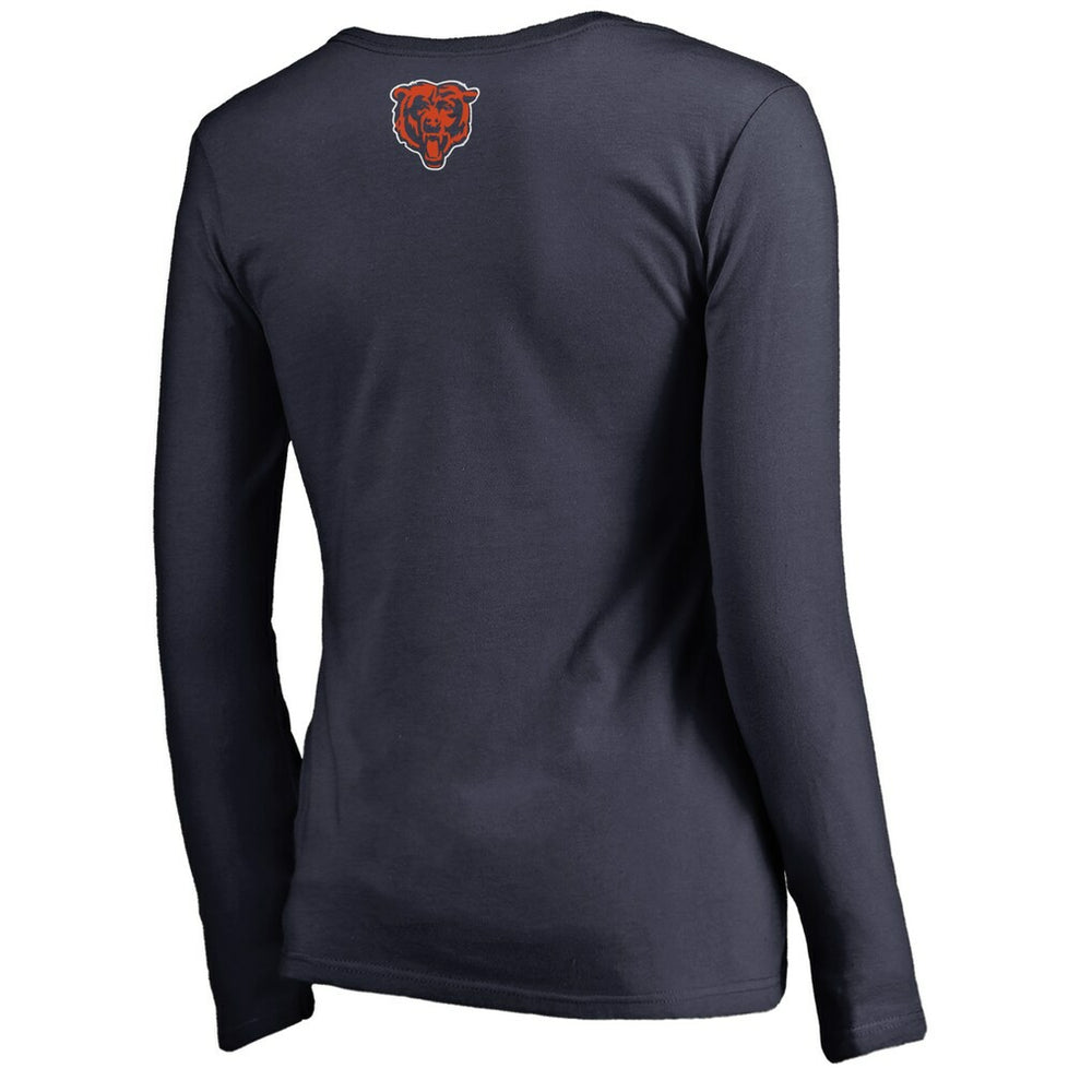 Chicago Bears Women's Monsters Long Sleeve V-Neck T-Shirt - Navy T-shirts